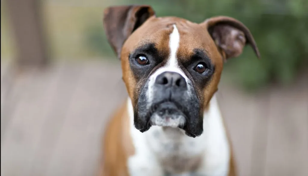 Boxer Dog Making Eyes Contact