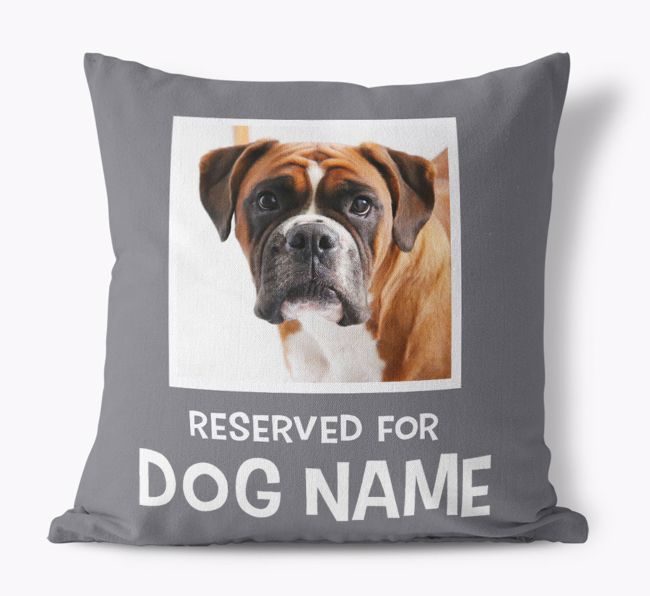 Personalized Cushion With Boxer's Name and Photo