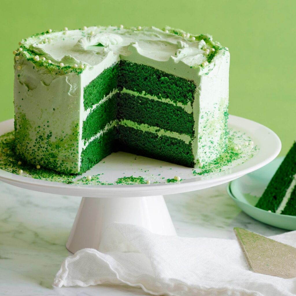 Green Velvet For St Patrick's Cake