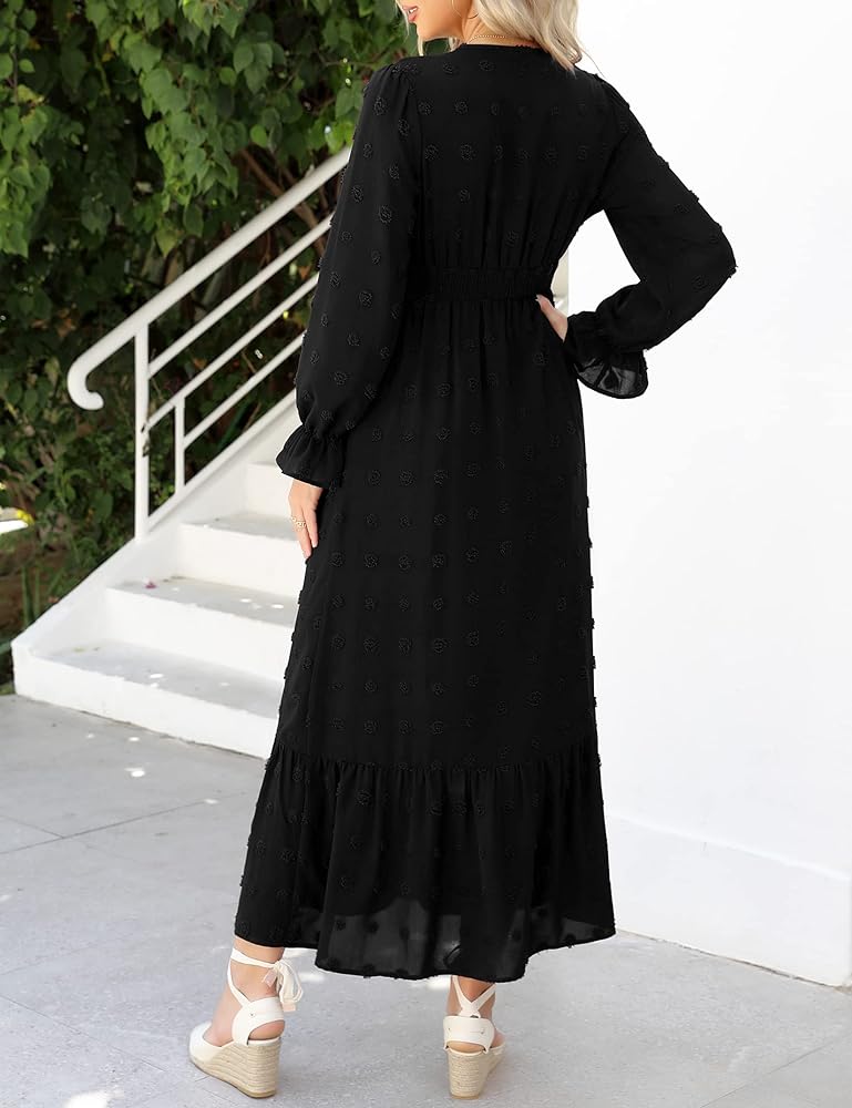 Black Maxi Dress for Funeral Outfit