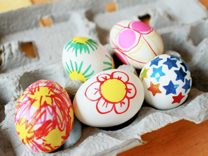 Easter eggs with stickers