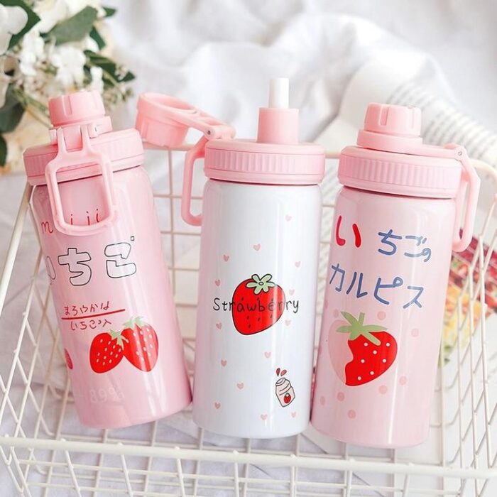 Cute Plastic Water Bottles with Straw