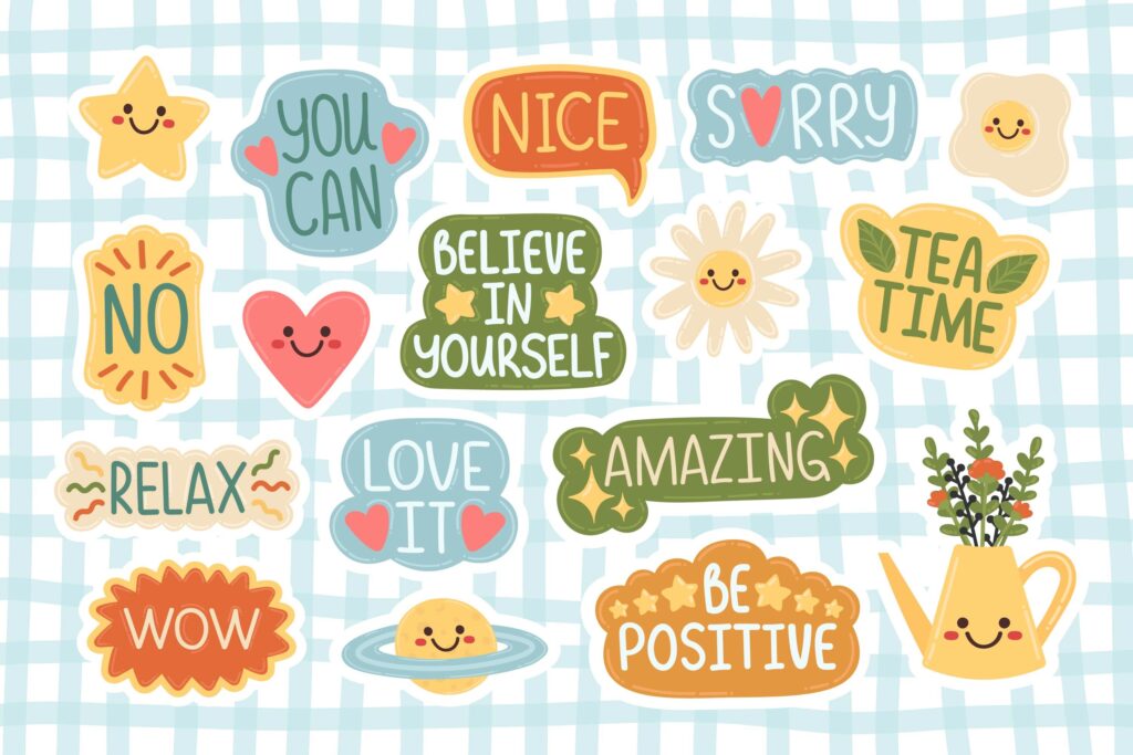 Positive Stickers Set for Water Bottle