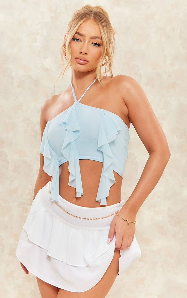 Powder blue crop top