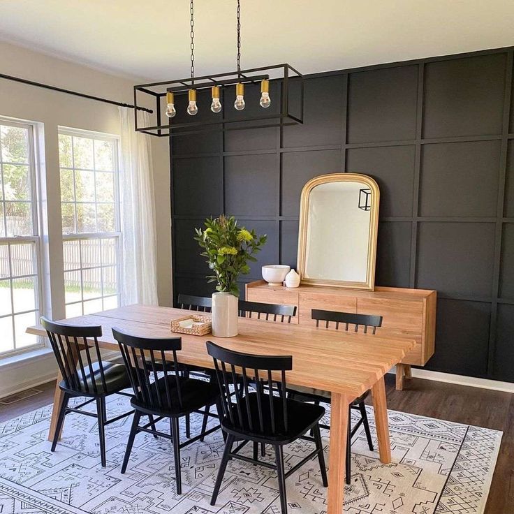 What Colors Go With A Black Accent Wall Dining Room