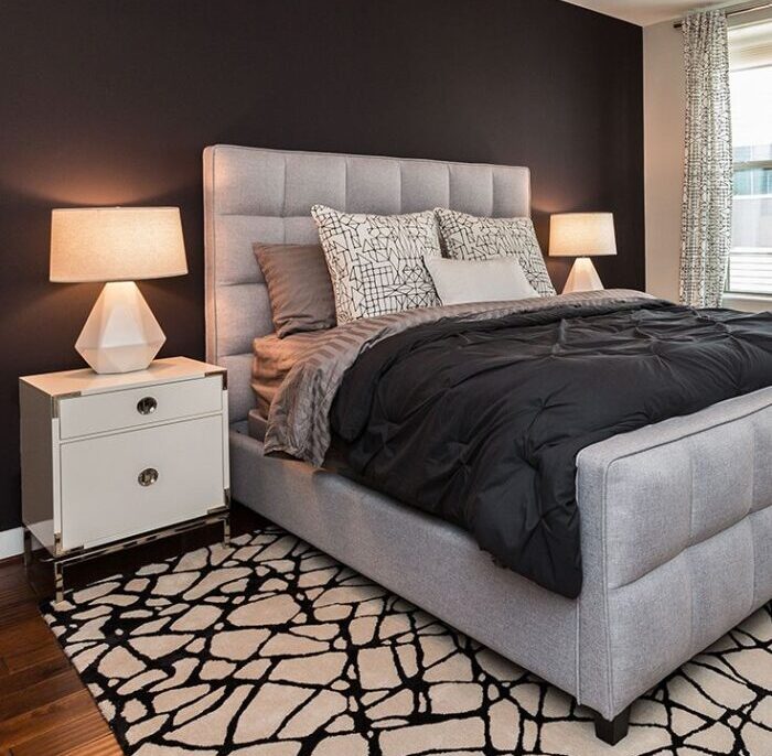 Modern Bedroom Black Accent Wall