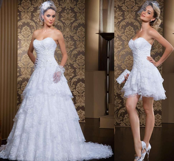 20 Two Piece Wedding Dress Removable Skirt