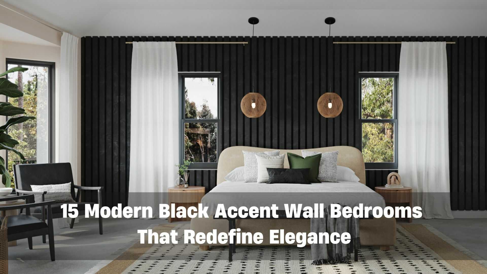 15 Modern Black Accent Wall Bedrooms That Redefine Elegance