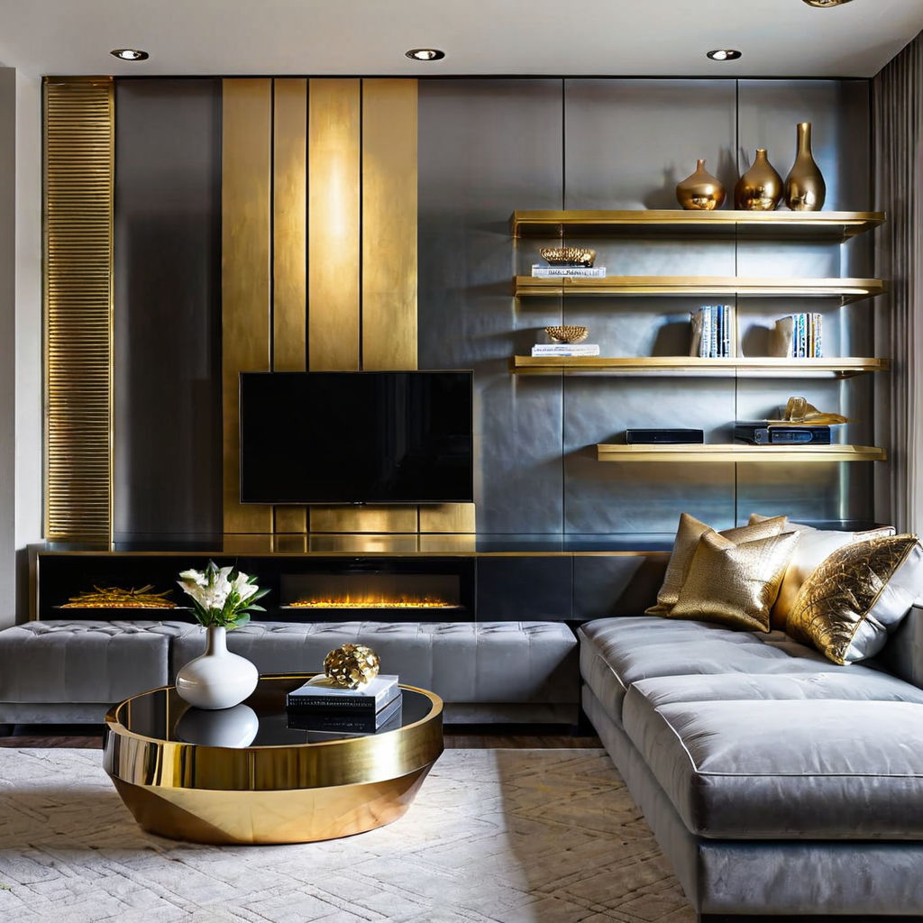 Incorporating Metallic Accents into Black Accent Wall