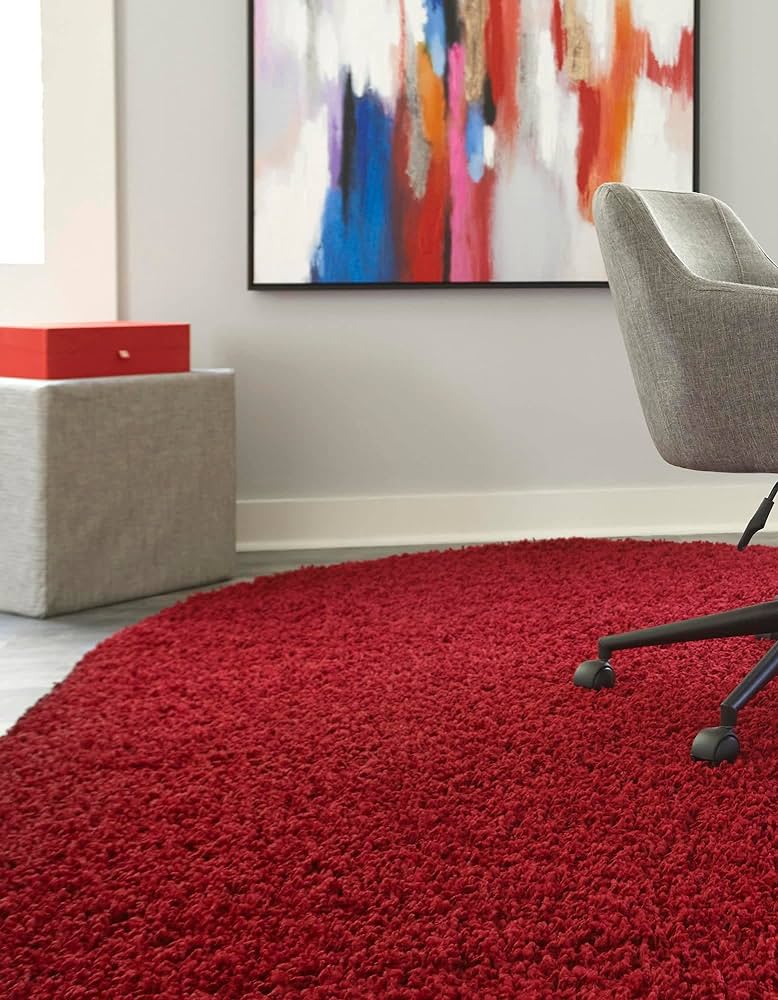 Red Shag Rug for Living Room