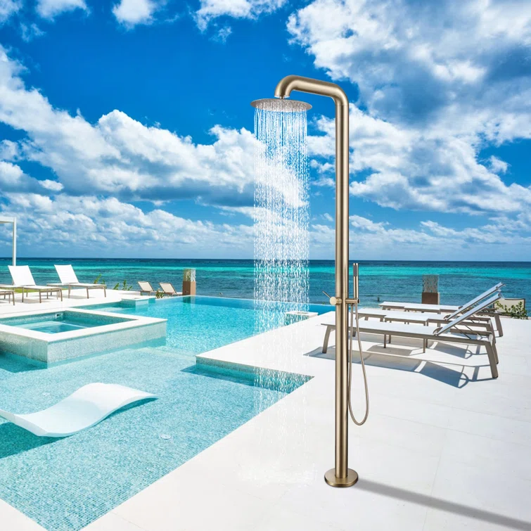 Freestanding Shower Besides the Pool