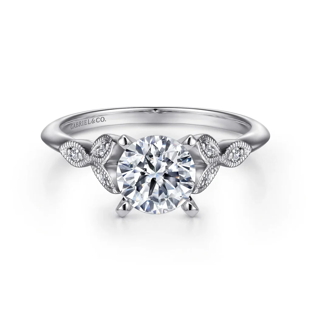 Round Diamond White Gold Rings for Engagement