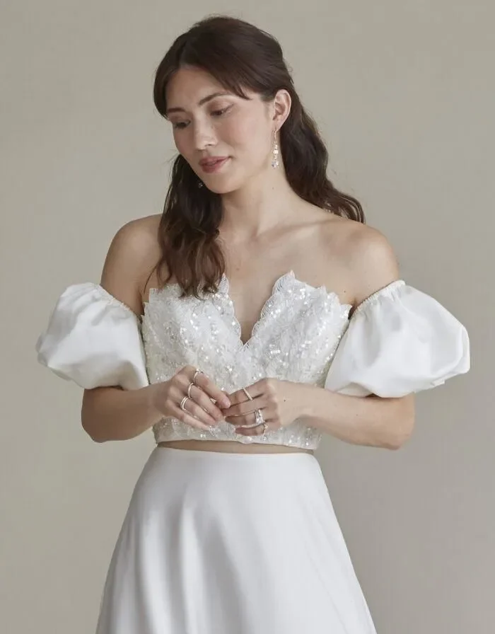 Knitted Crop Top Wedding Dress