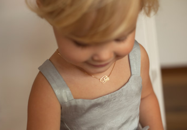 Simple gold jewelry for baby girl