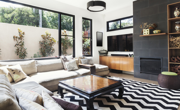 Black Wood Accent Wall Living Room