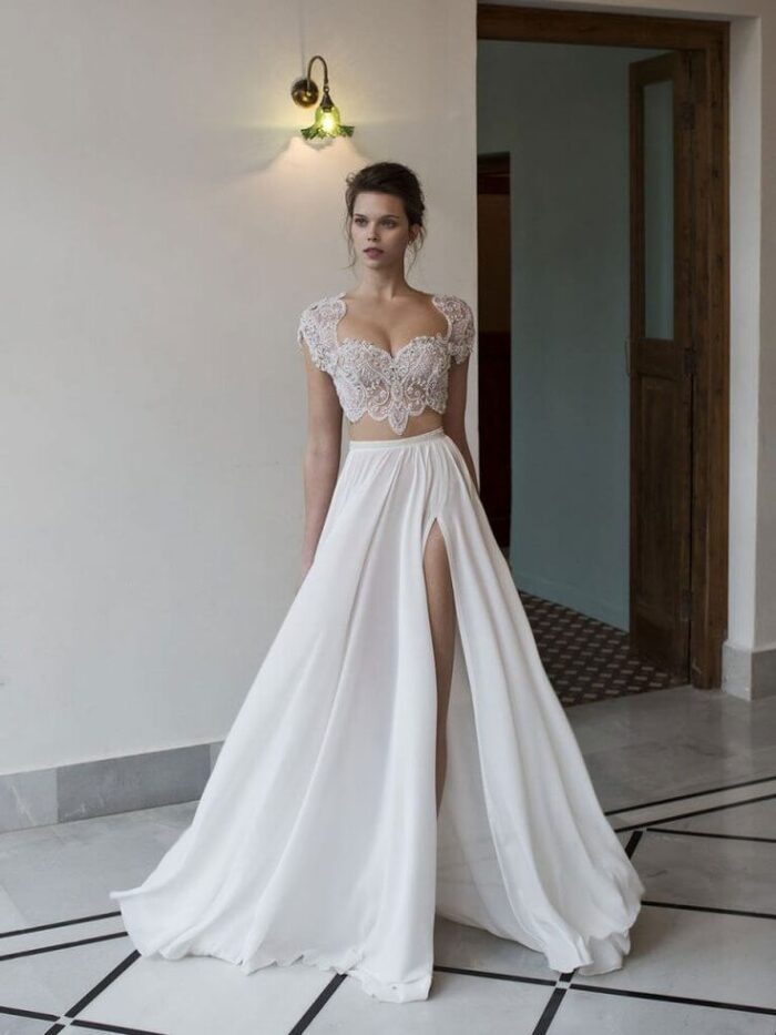 Lace Crop Top Wedding Dress