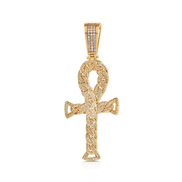 Polished Ankh Gold Cross Pendant