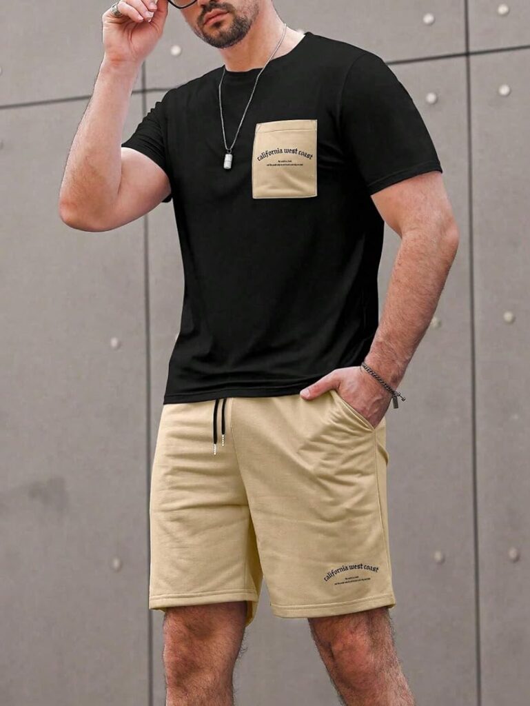 Casual Mens Shorts And T Shirt Set